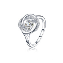 Infinity Silver Rings 925 Jóias de prata com diamante de dança